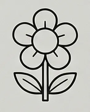 a flower with leaves on it.webp